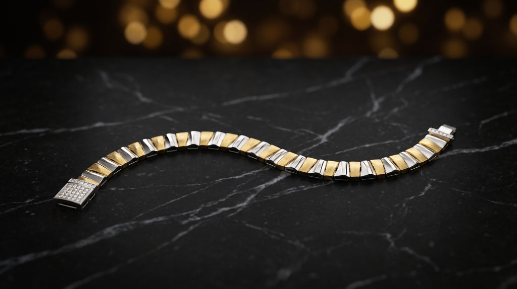 The Signature Two-Tone Link Bracelet — Handcrafted Men's Statement Piece