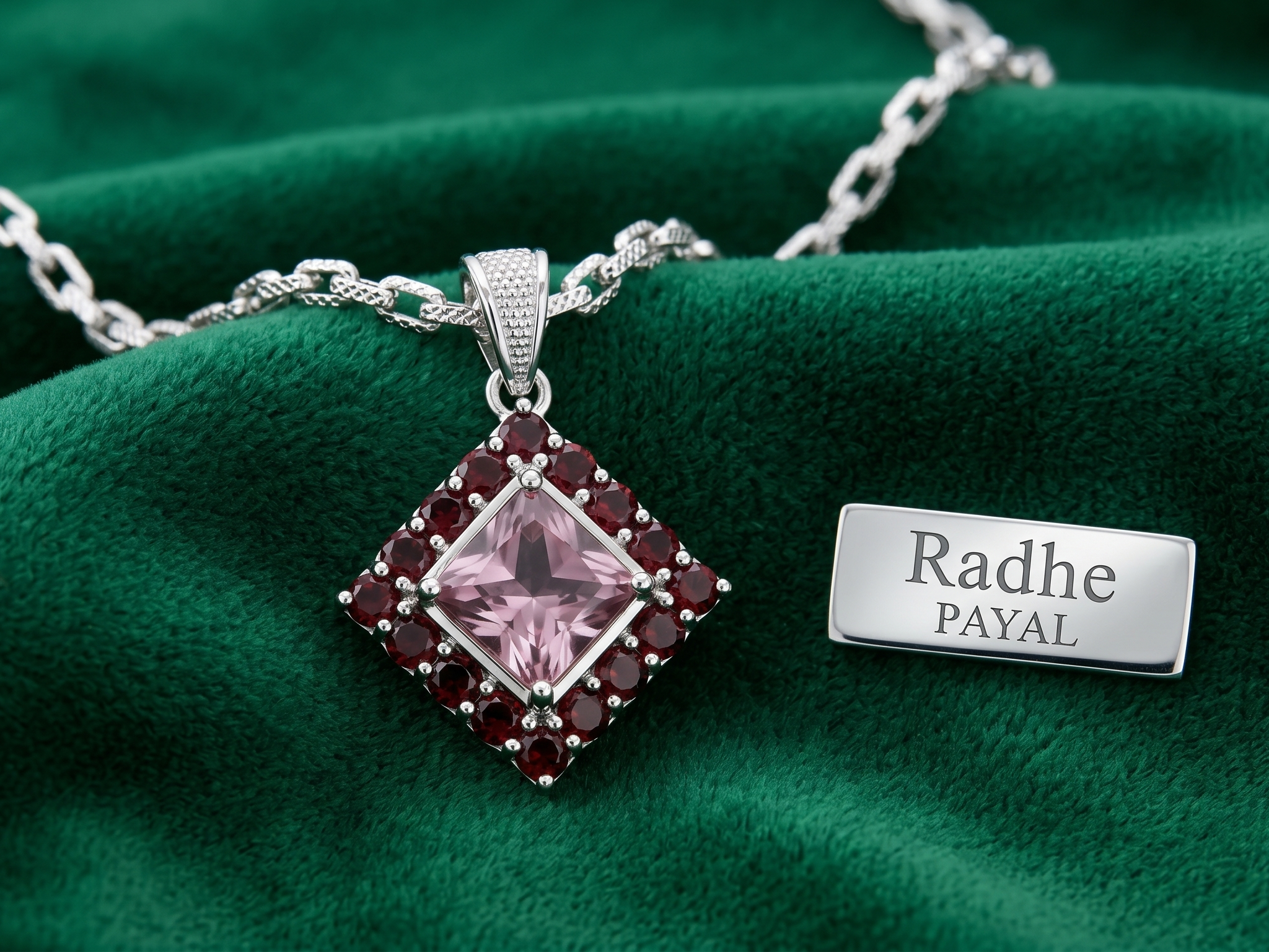 Premium German Silver Floral Pendant Necklace