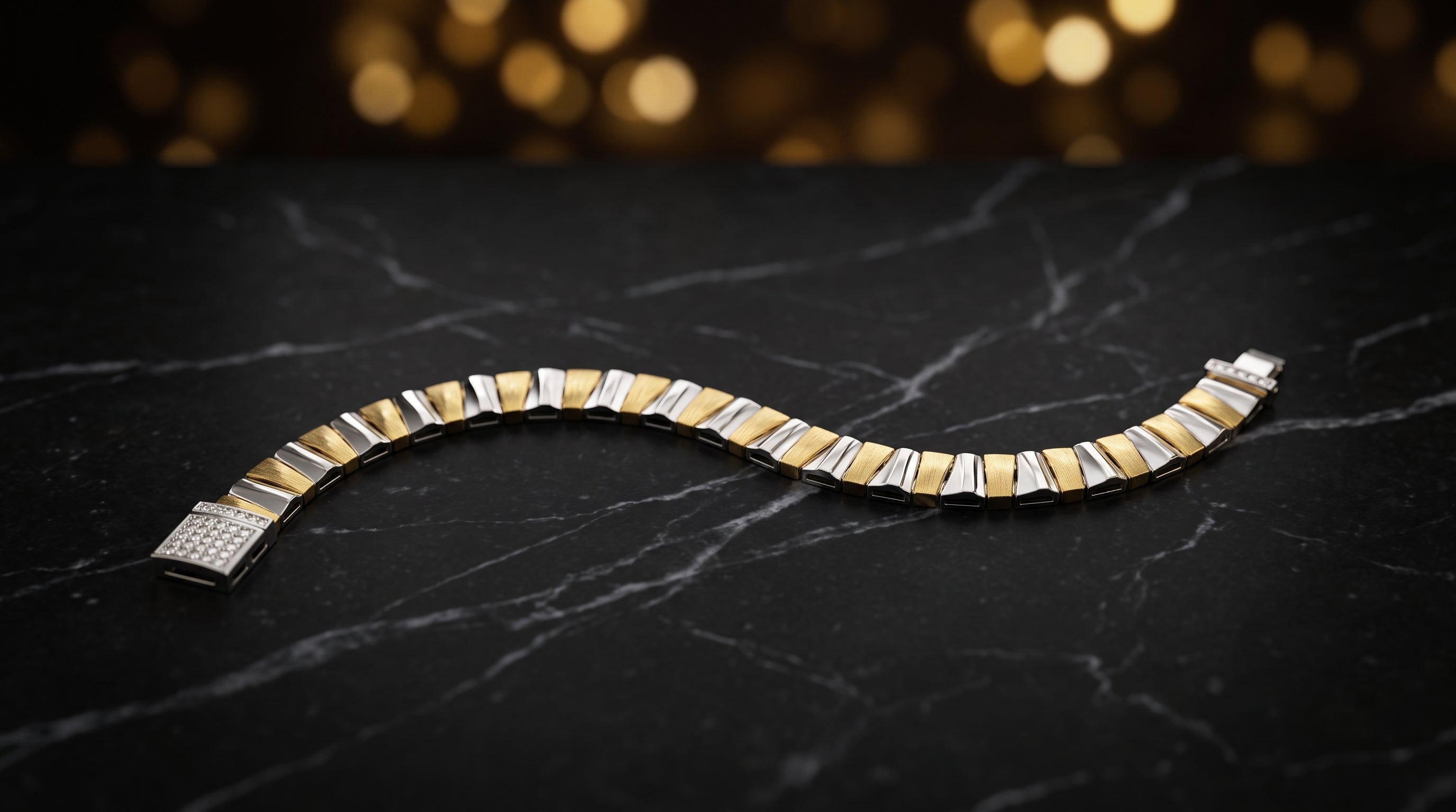 The Signature Two-Tone Link Bracelet — Handcrafted Men's Statement Piece