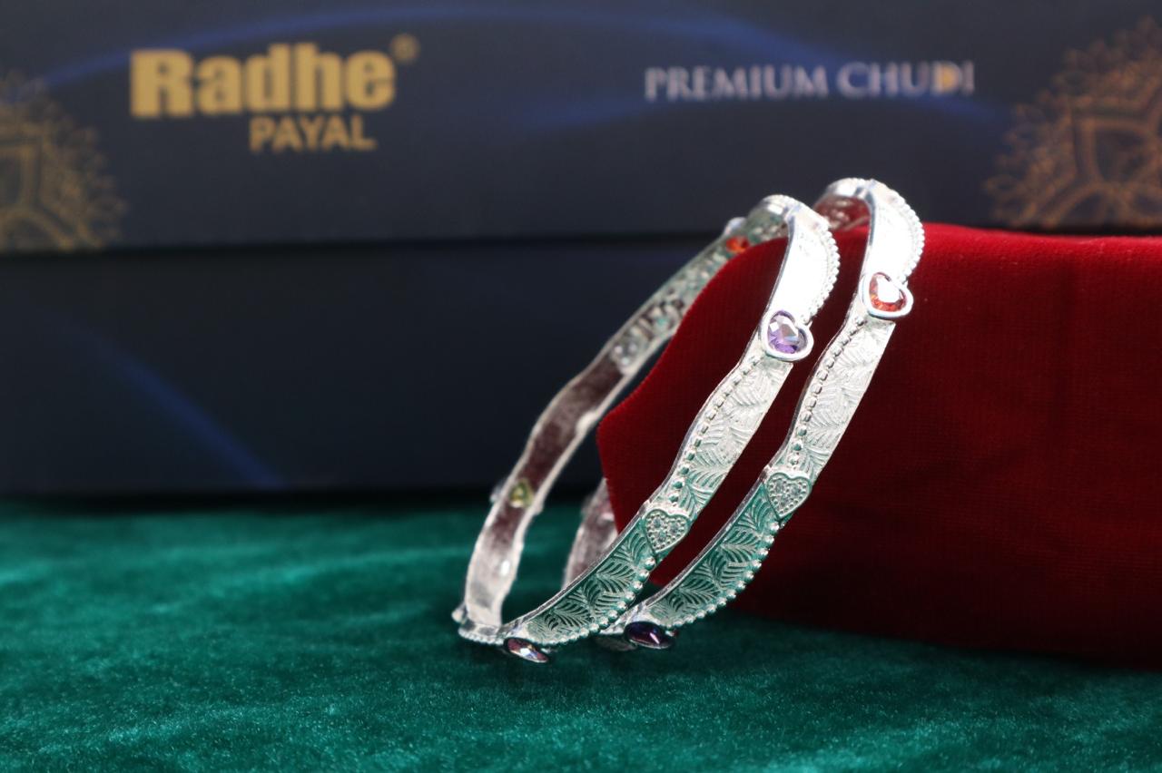 Designer German Silver Bangles for Women – Elegant Silver Plated Jewellery