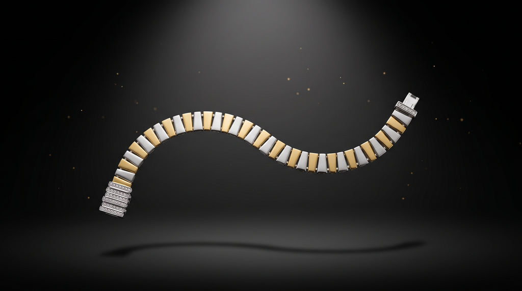 The Signature Two-Tone Link Bracelet — Handcrafted Men's Statement Piece