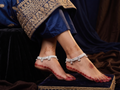 Heavy Traditional Silver-Plated Payal Anklets with Meenakari Accents and Ghungroo Charms (Pair)