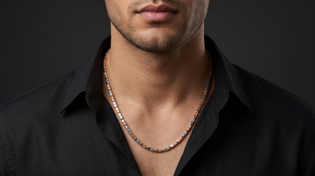 The Two-Tone Cuban Link Chain — Handcrafted Men's Statement