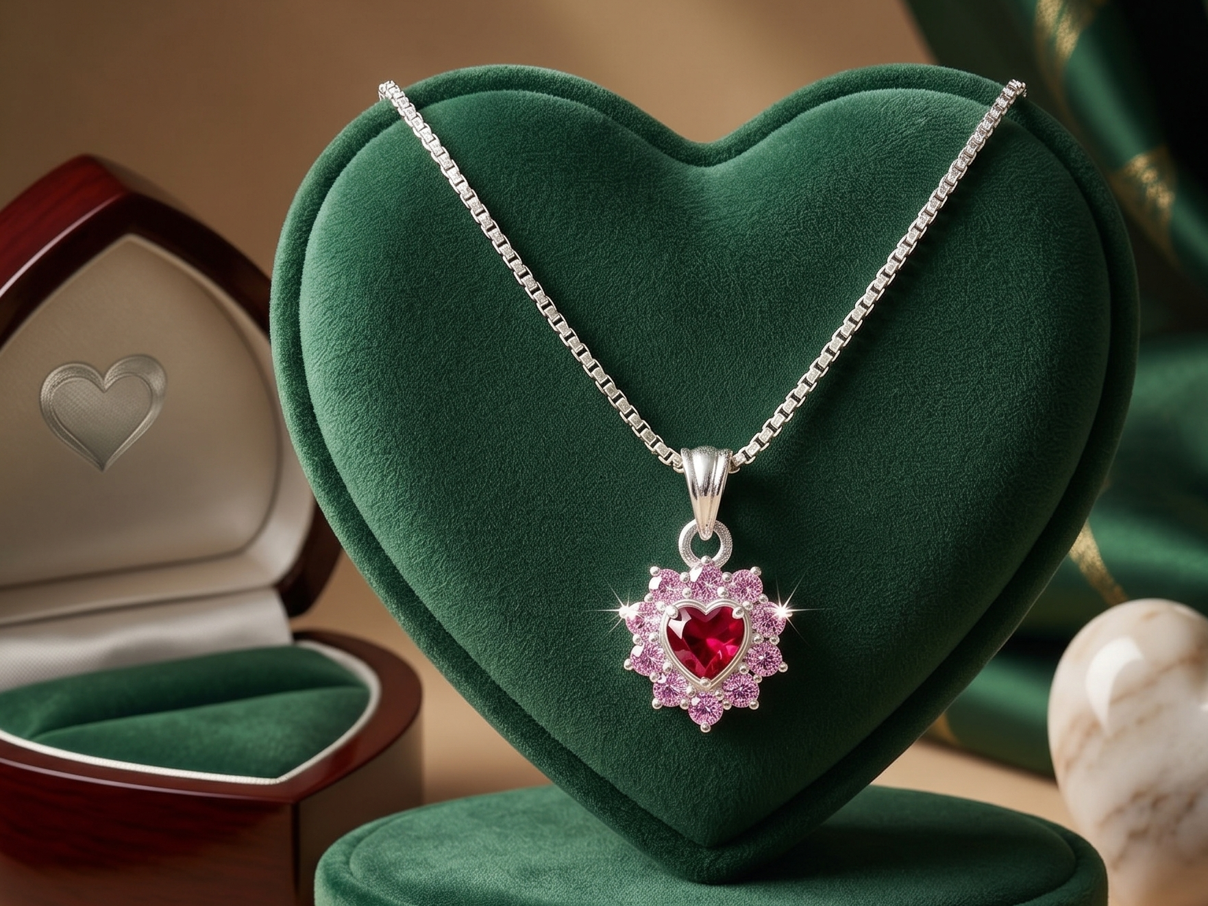 Premium German Silver Floral Pendant Necklace