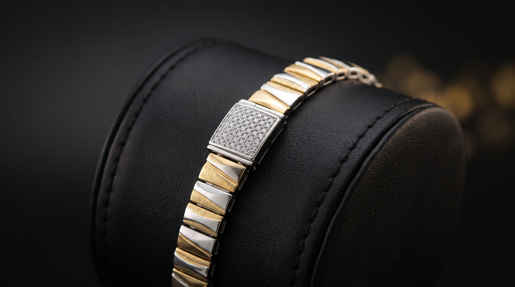 The Signature Two-Tone Link Bracelet — Handcrafted Men's Statement Piece
