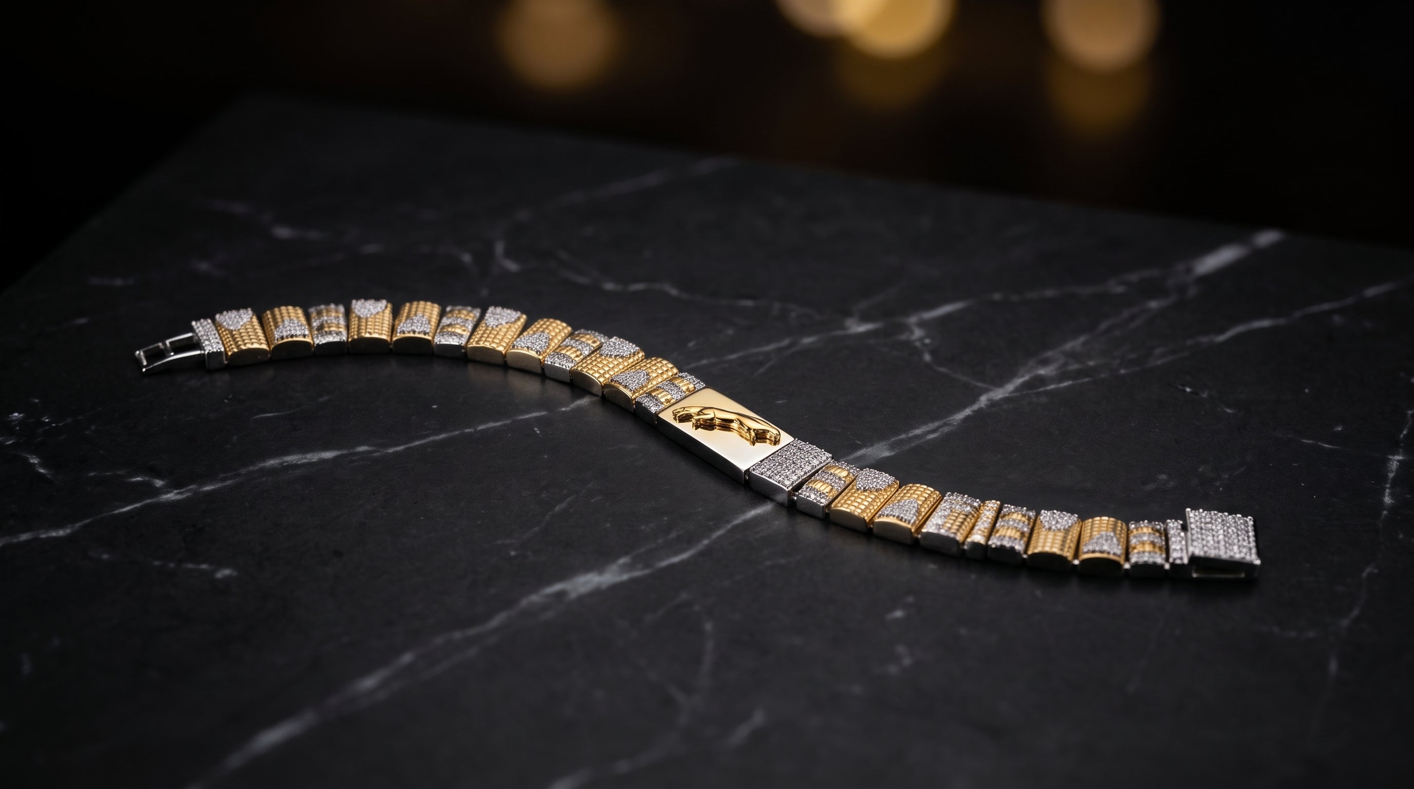 The Signature Two-Tone Link Bracelet — Handcrafted Men's Statement Piece