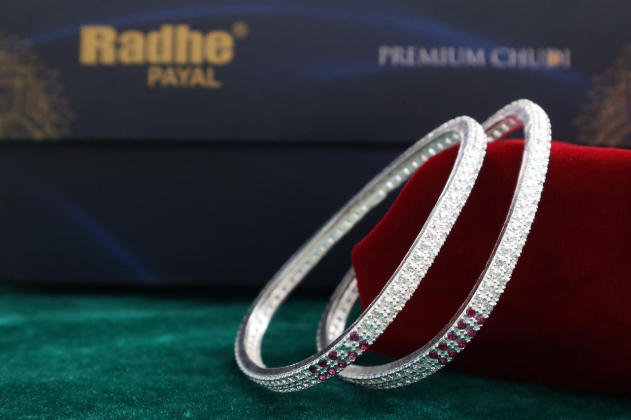 Designer German Silver Bangles for Women – Elegant Silver Plated Jewellery