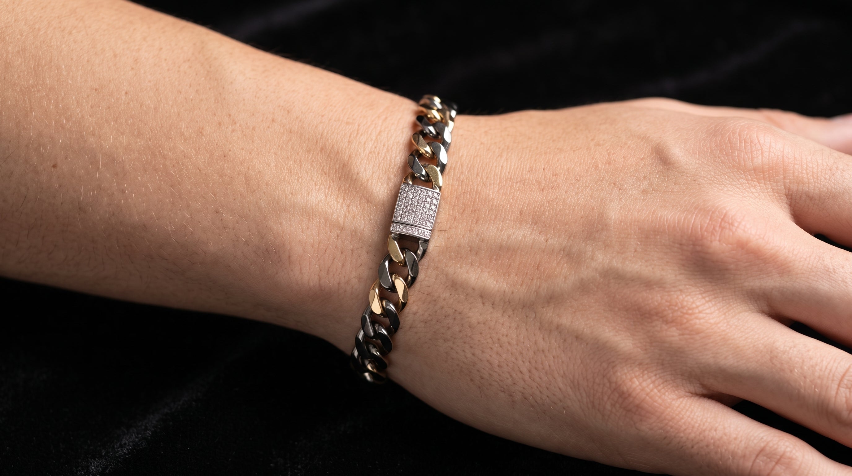 The Signature Two-Tone Link Bracelet — Handcrafted Men's Statement Piece