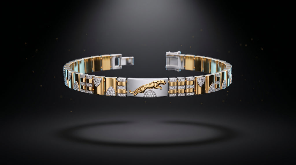 The Signature Two-Tone Link Bracelet — Handcrafted Men's Statement Piece