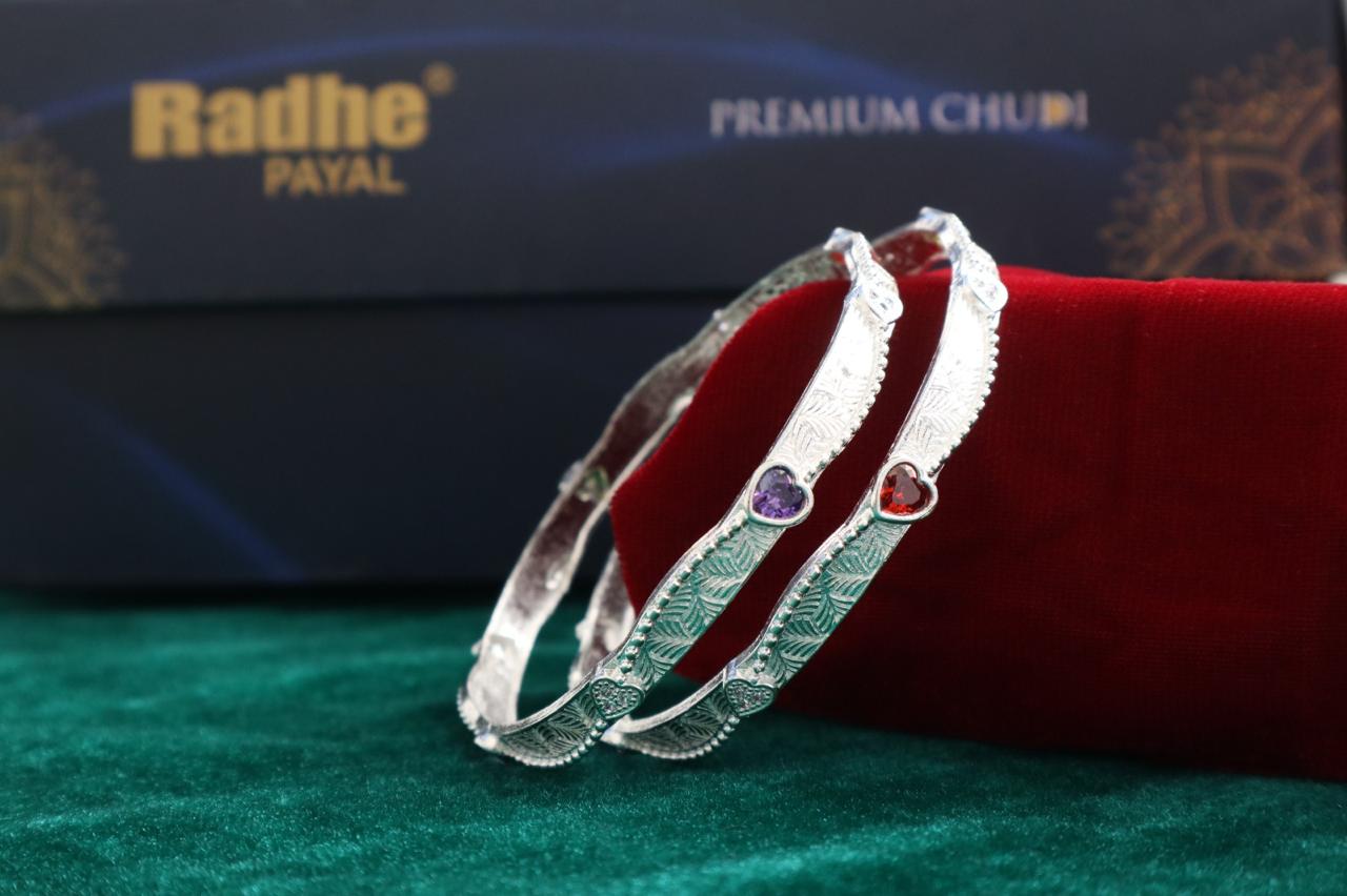 Designer German Silver Bangles for Women – Elegant Silver Plated Jewellery