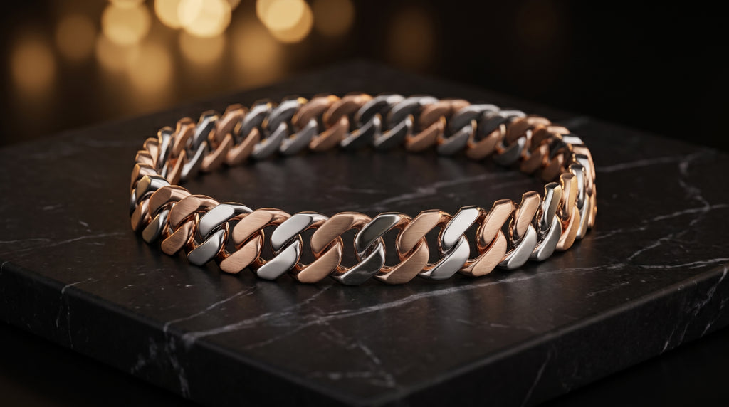 The Signature Two-Tone Link Bracelet — Handcrafted Men's Statement Piece