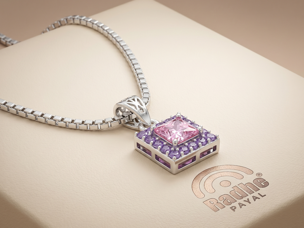 Premium German Silver Floral Pendant Necklace