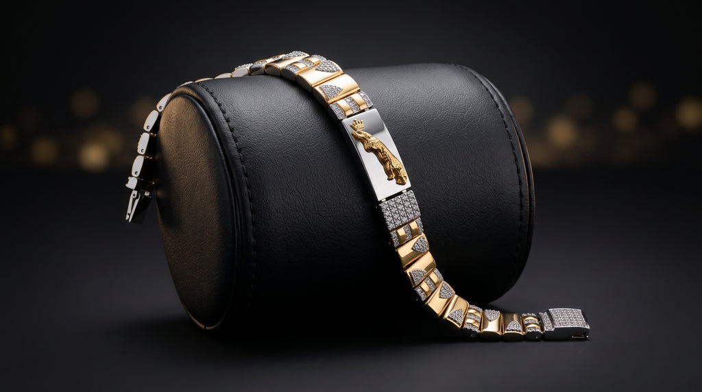 The Signature Two-Tone Link Bracelet — Handcrafted Men's Statement Piece