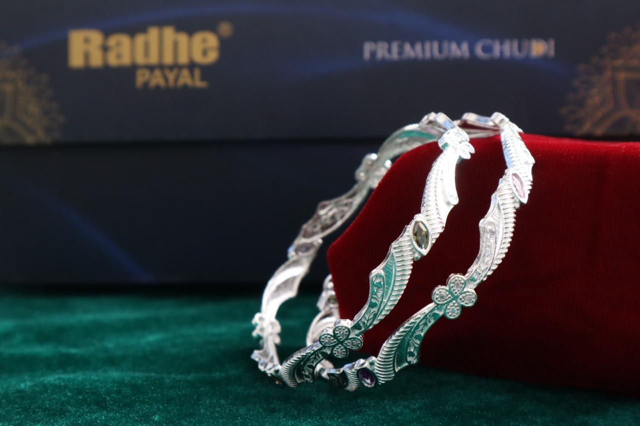 Designer German Silver Bangles for Women – Elegant Silver Plated Jewellery