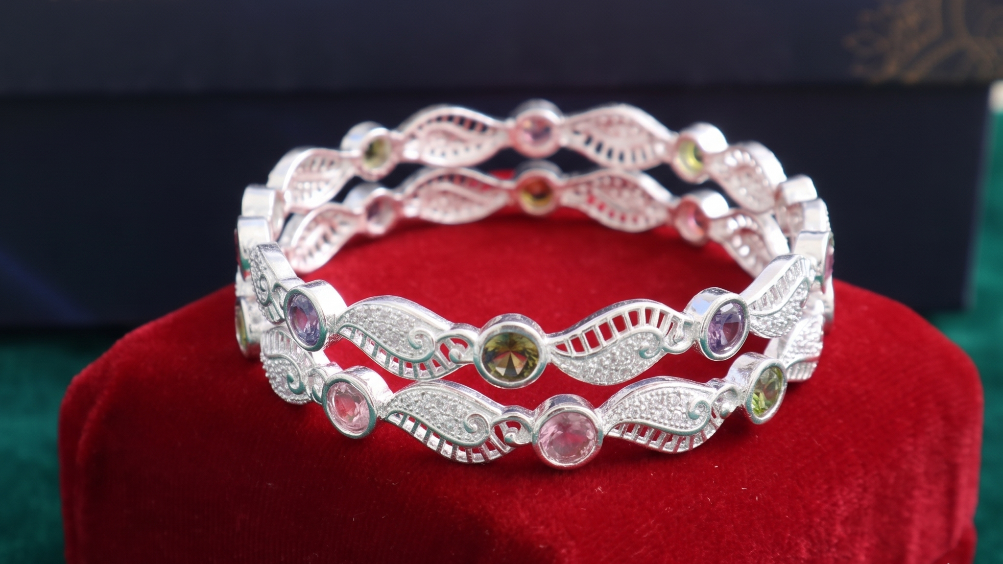 Designer German Silver Bangles for Women – Elegant Silver Plated Jewellery