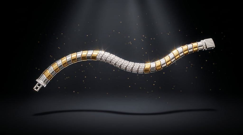 The Signature Two-Tone Link Bracelet — Handcrafted Men's Statement Piece