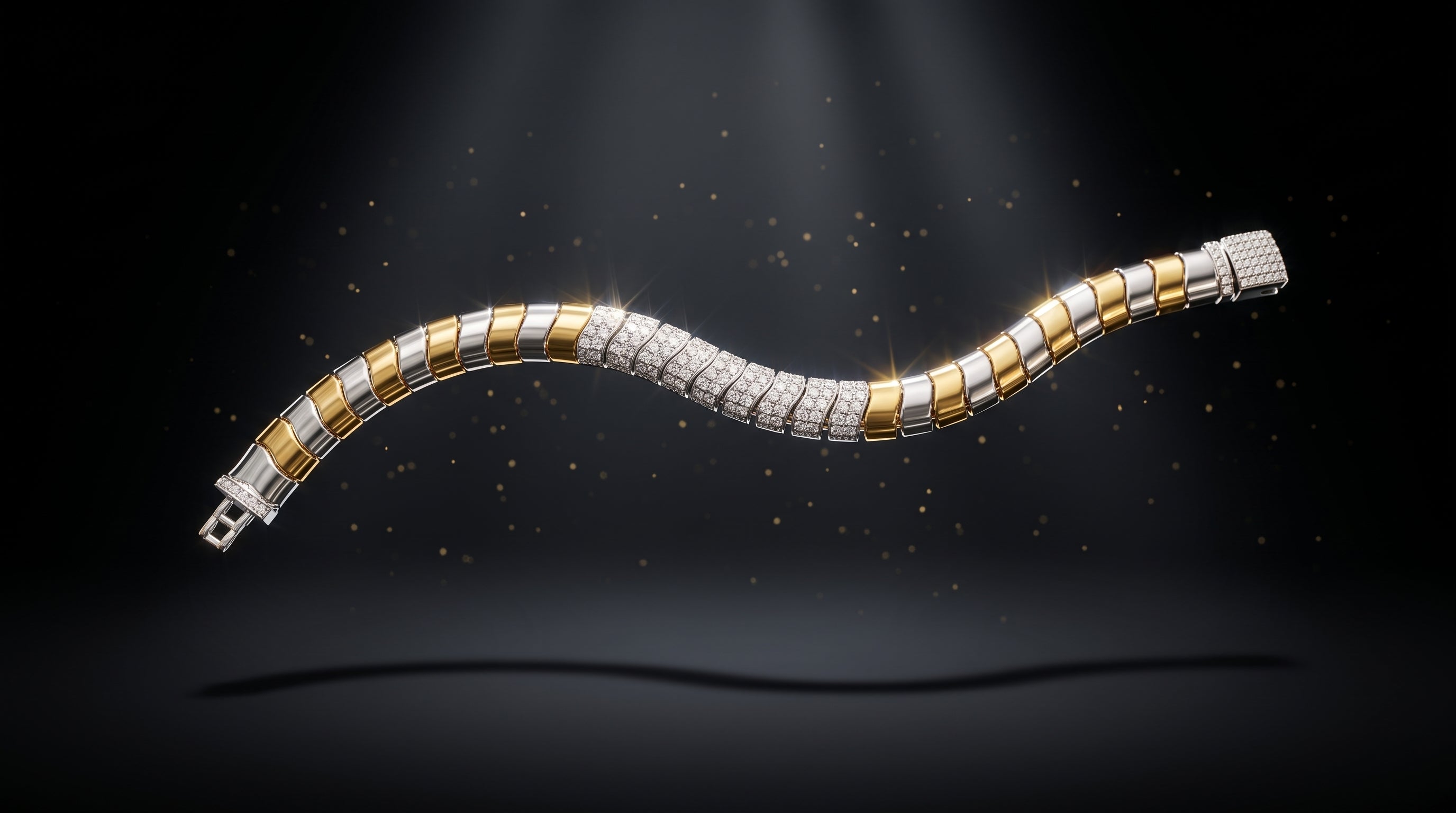The Signature Two-Tone Link Bracelet — Handcrafted Men's Statement Piece