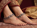 R OXO Silver Plated Traditional Payal for Women