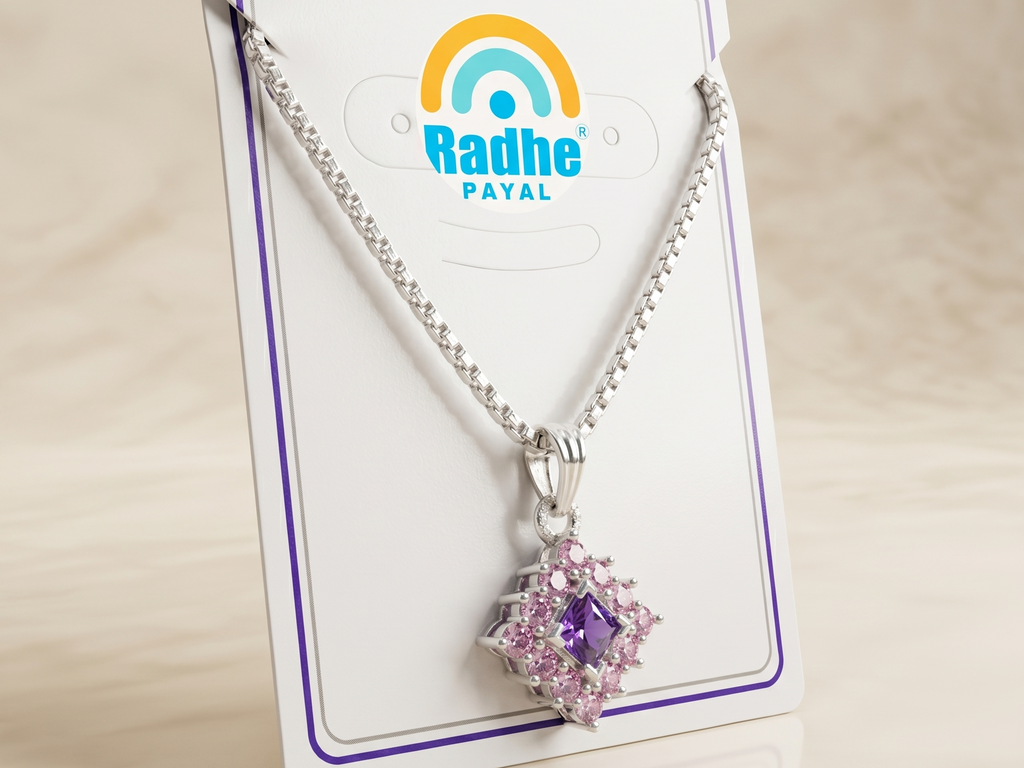 Premium German Silver Floral Pendant Necklace