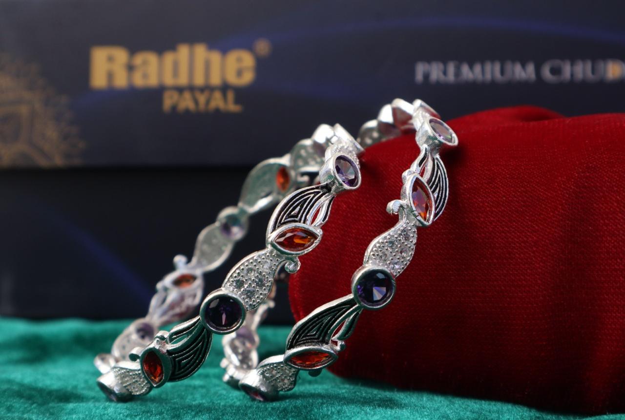 Designer German Silver Bangles for Women – Elegant Silver Plated Jewellery