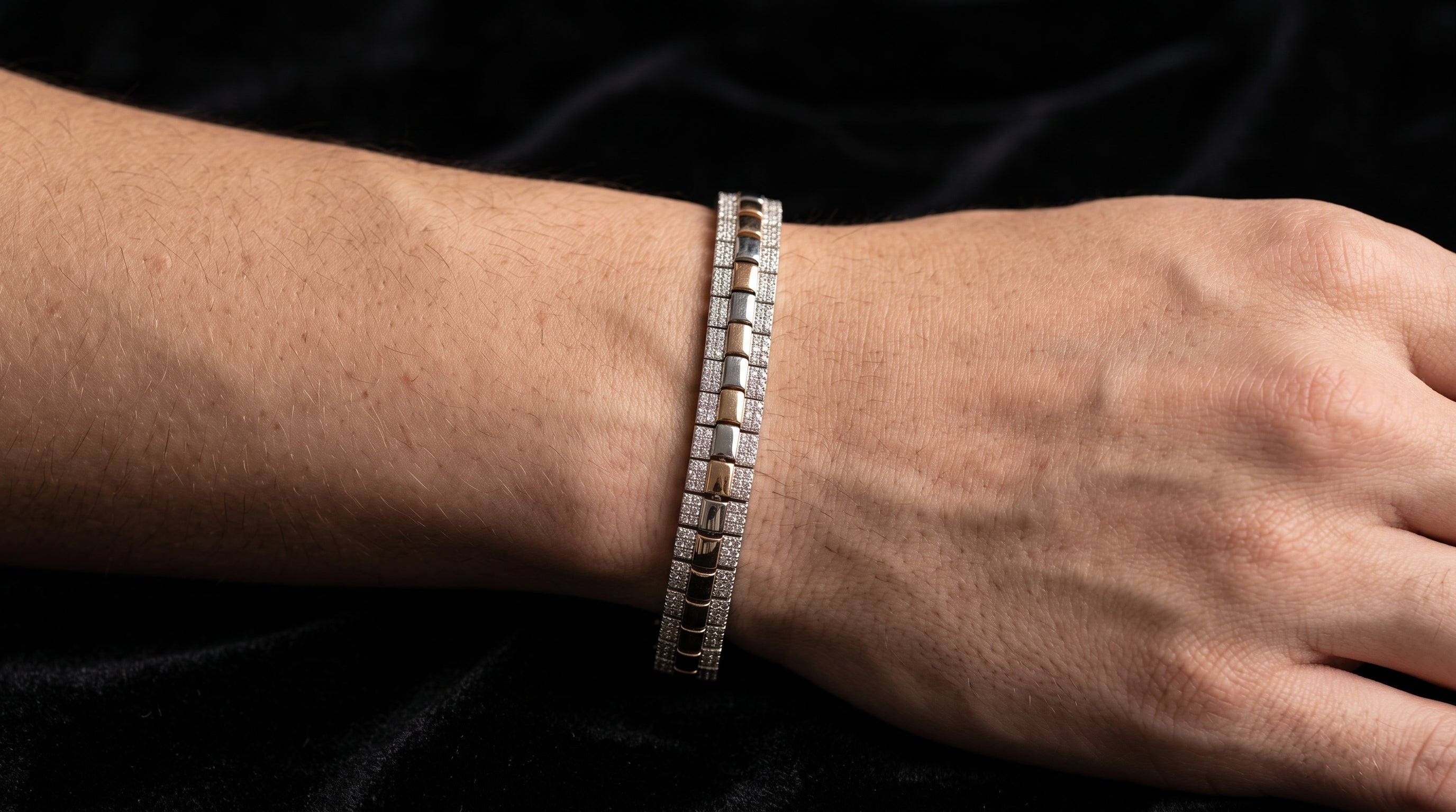 The Signature Two-Tone Link Bracelet — Handcrafted Men's Statement Piece