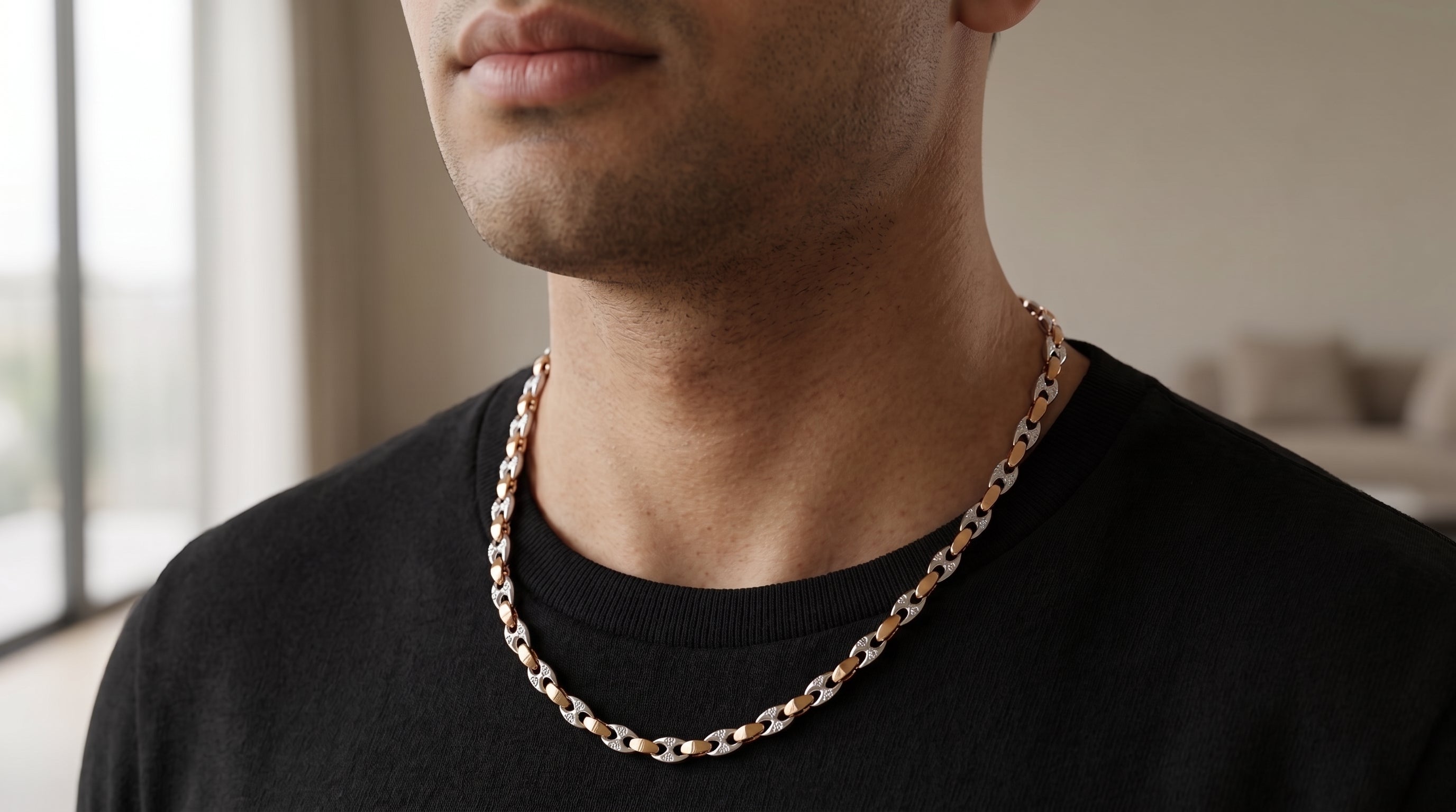 The Two-Tone Cuban Link Chain — Handcrafted Men's Statement