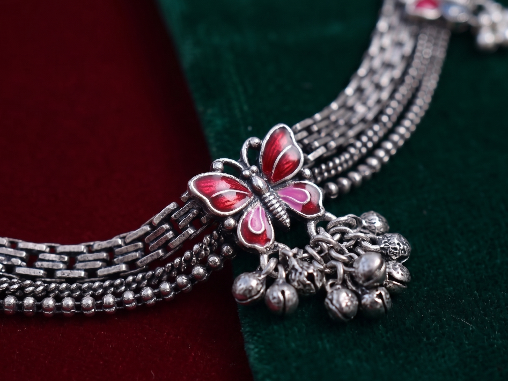R OXO Silver Plated Traditional Payal for Women