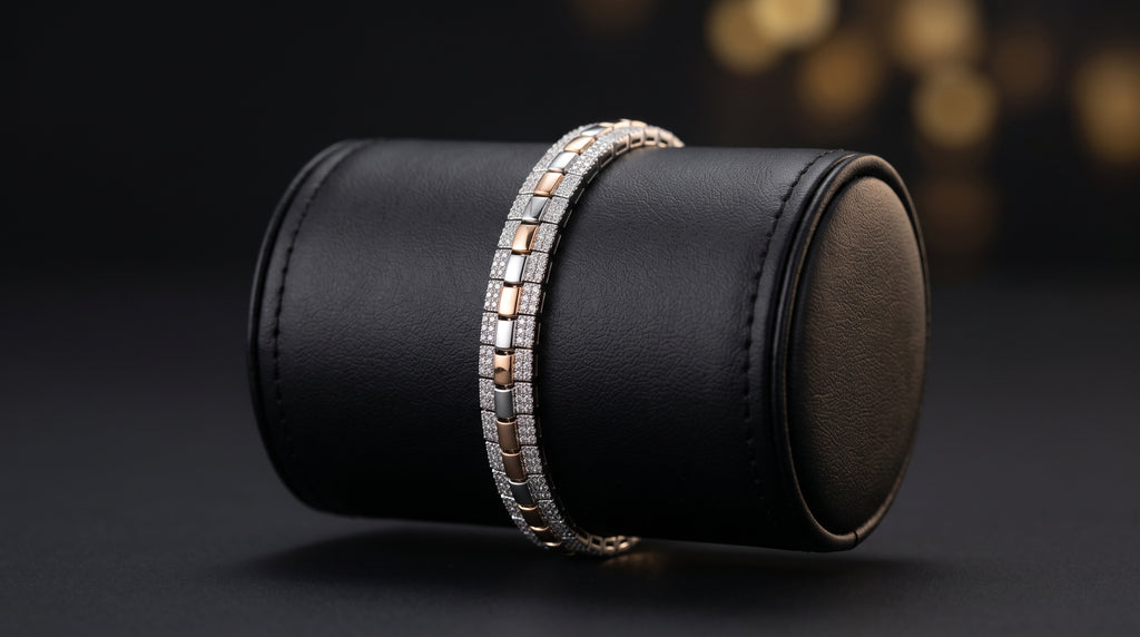 The Signature Two-Tone Link Bracelet — Handcrafted Men's Statement Piece