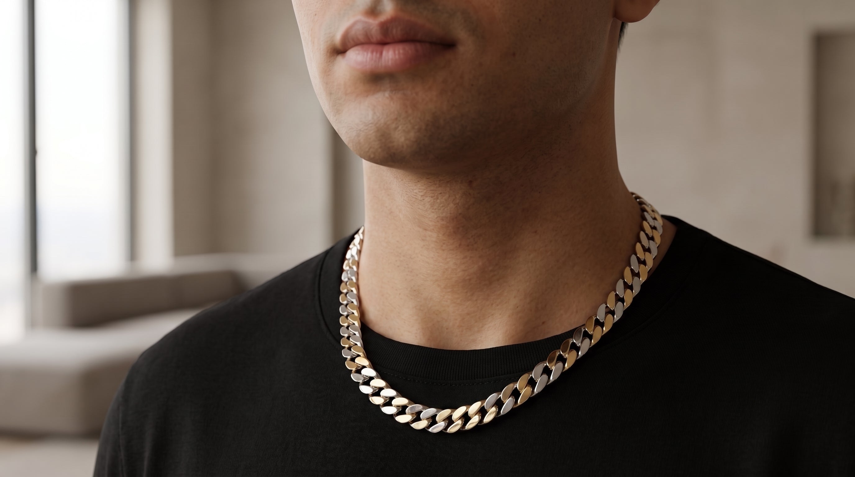 The Two-Tone Cuban Link Chain — Handcrafted Men's Statement