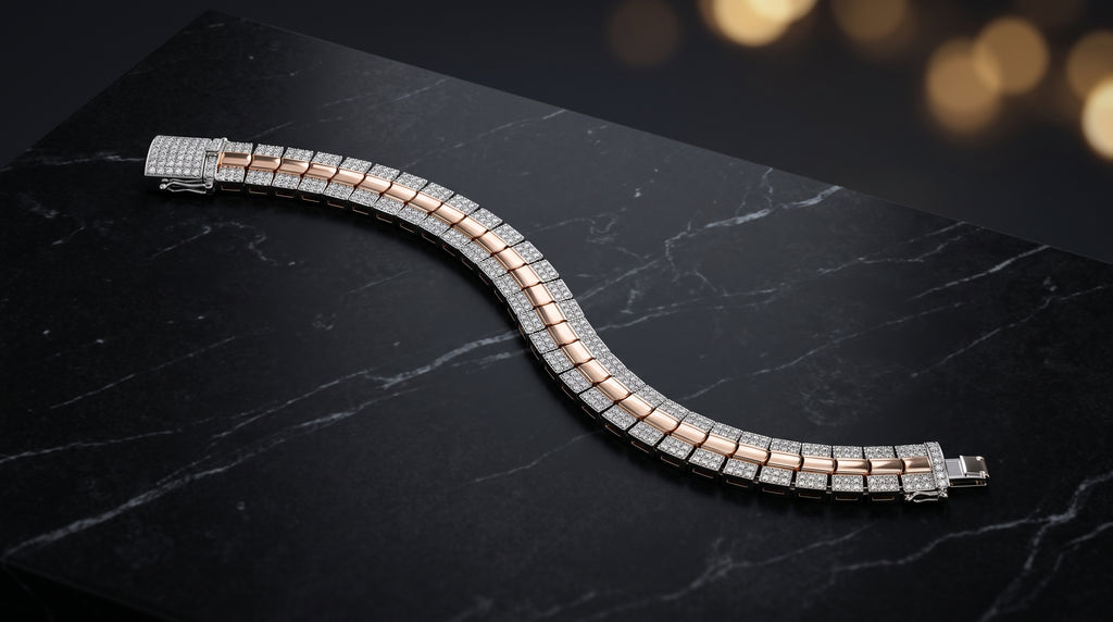 The Signature Two-Tone Link Bracelet — Handcrafted Men's Statement Piece