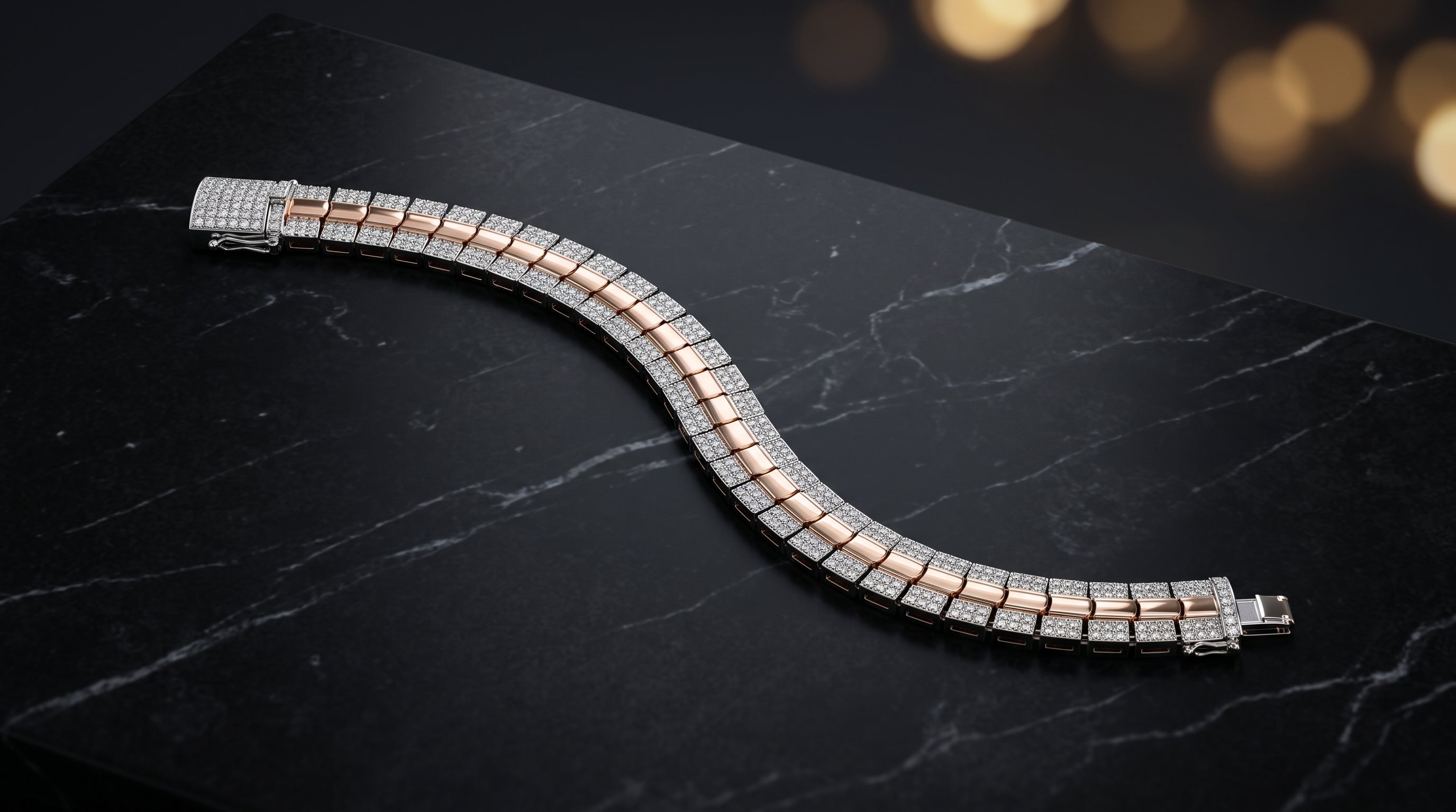 The Signature Two-Tone Link Bracelet — Handcrafted Men's Statement Piece
