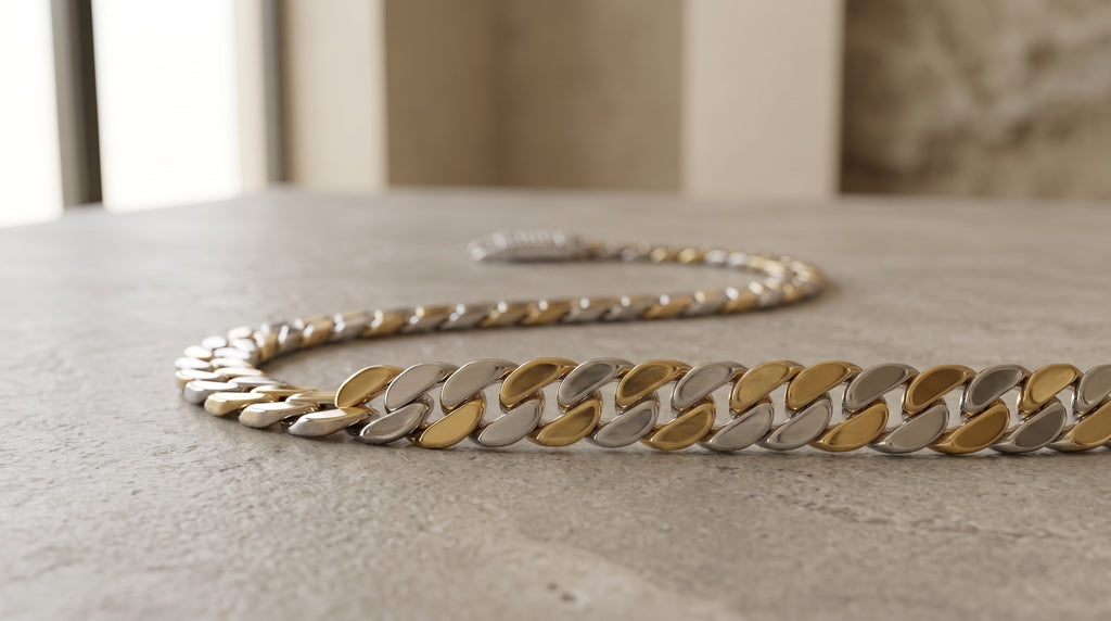 The Two-Tone Cuban Link Chain — Handcrafted Men's Statement