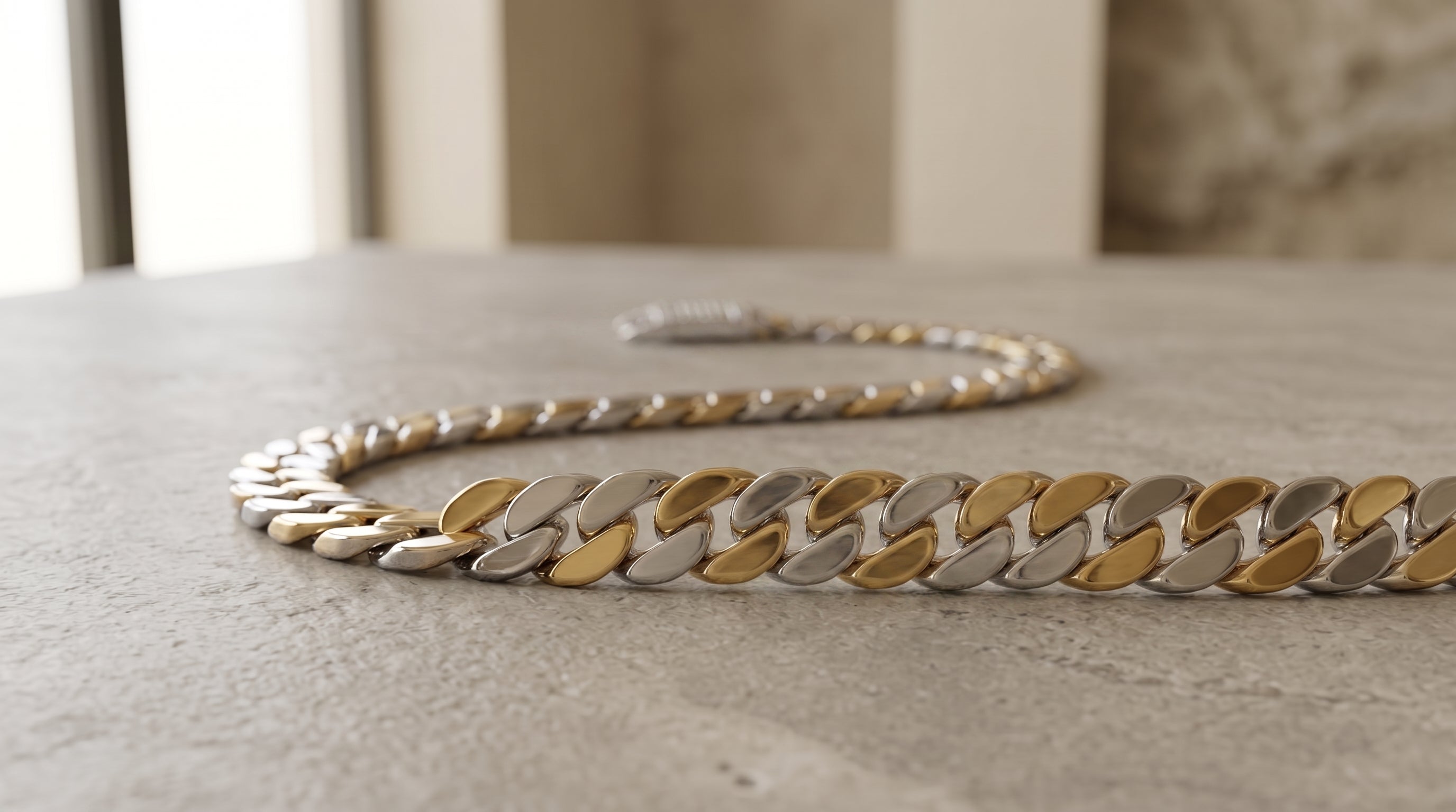 The Two-Tone Cuban Link Chain — Handcrafted Men's Statement