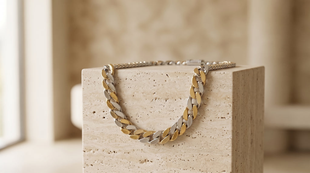 The Two-Tone Cuban Link Chain — Handcrafted Men's Statement