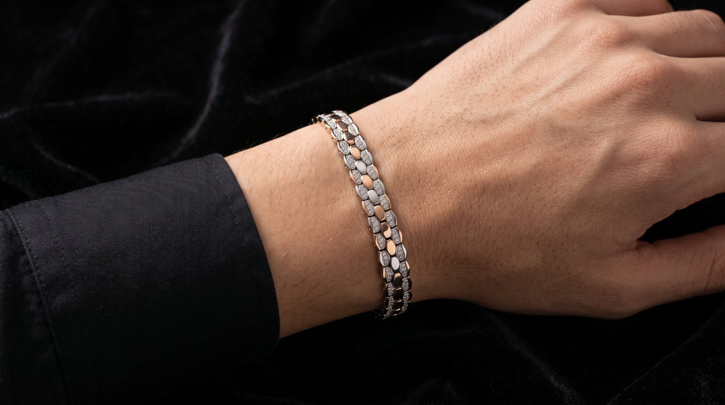 The Signature Two-Tone Link Bracelet — Handcrafted Men's Statement Piece