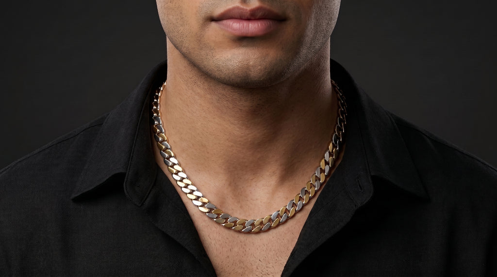 The Two-Tone Cuban Link Chain — Handcrafted Men's Statement