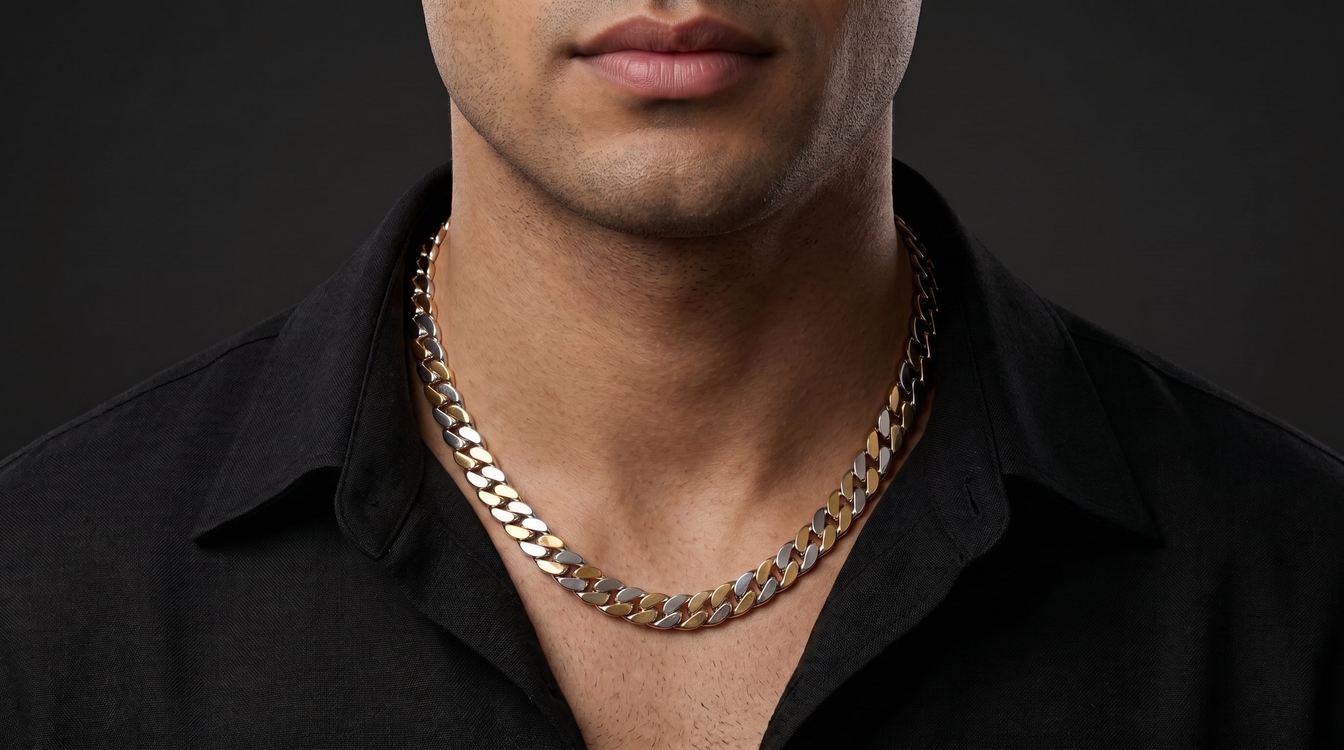 The Two-Tone Cuban Link Chain — Handcrafted Men's Statement