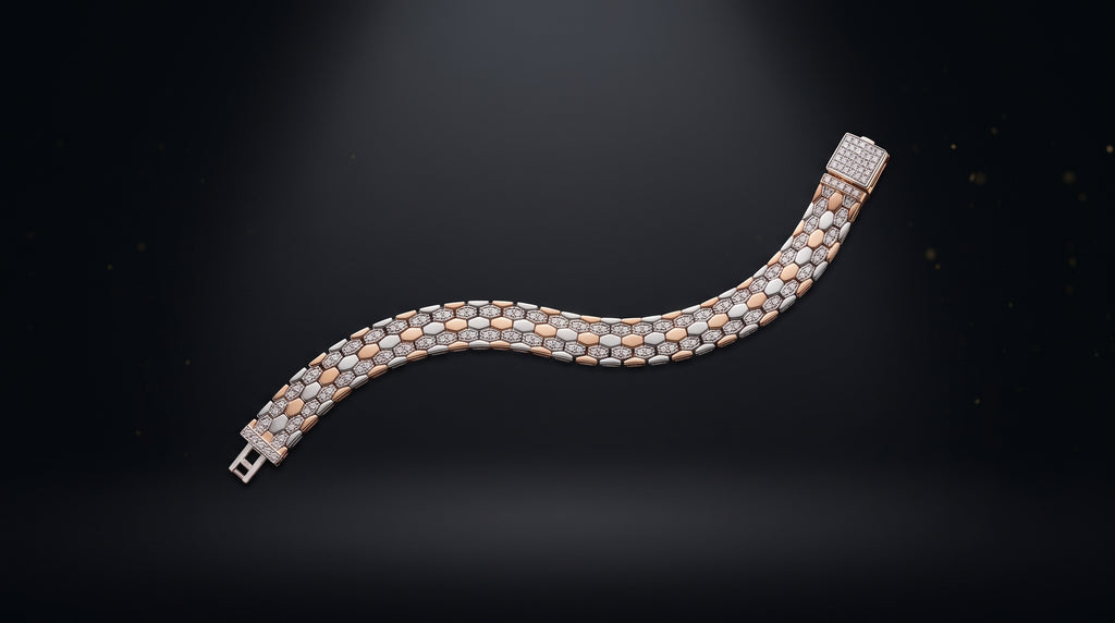 The Signature Two-Tone Link Bracelet — Handcrafted Men's Statement Piece