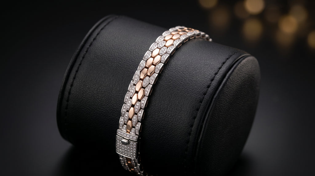 The Signature Two-Tone Link Bracelet — Handcrafted Men's Statement Piece