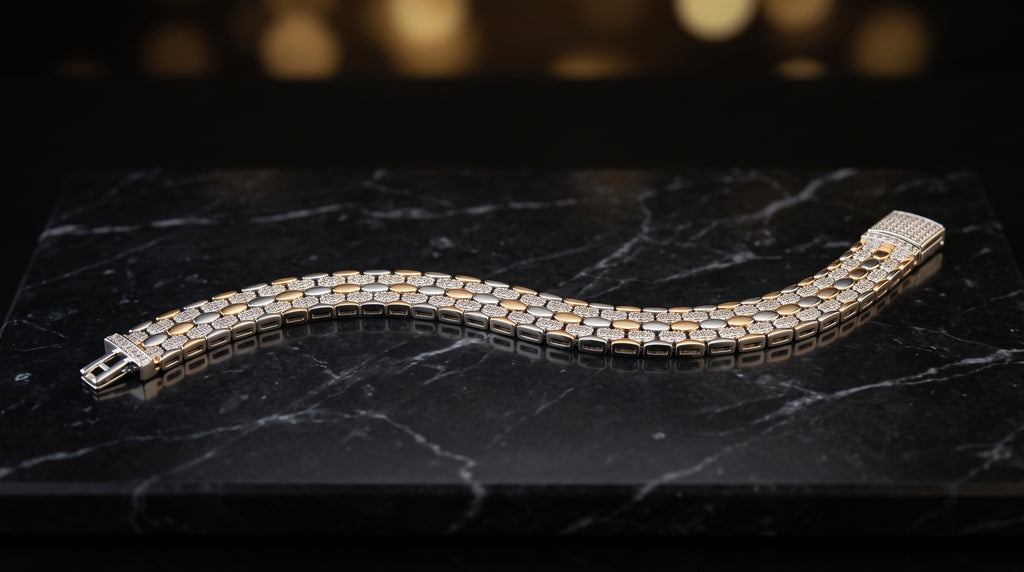The Signature Two-Tone Link Bracelet — Handcrafted Men's Statement Piece