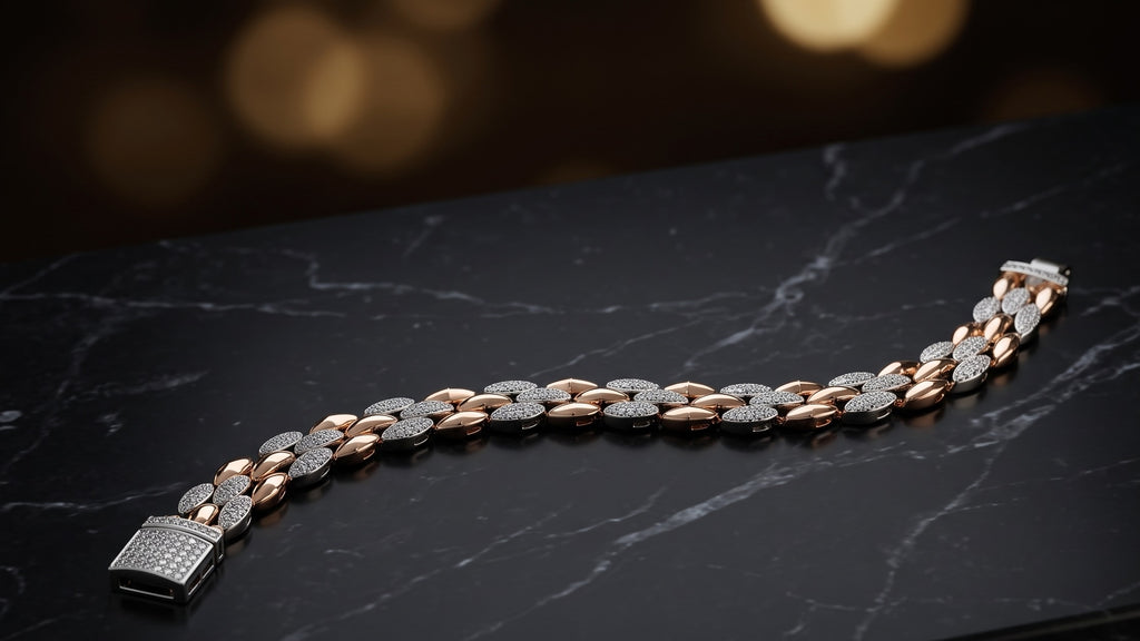 The Signature Two-Tone Link Bracelet — Handcrafted Men's Statement Piece