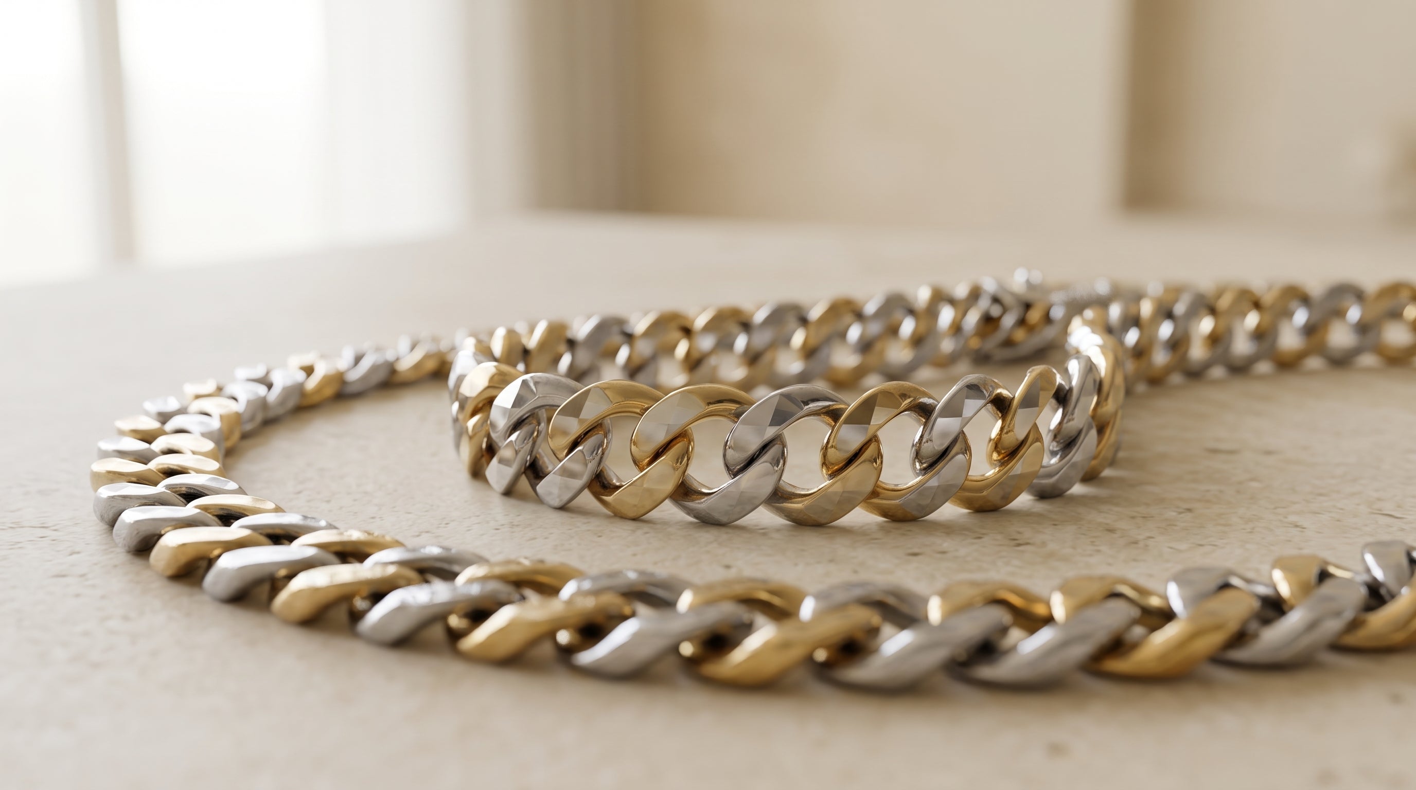 The Two-Tone Cuban Link Chain — Handcrafted Men's Statement