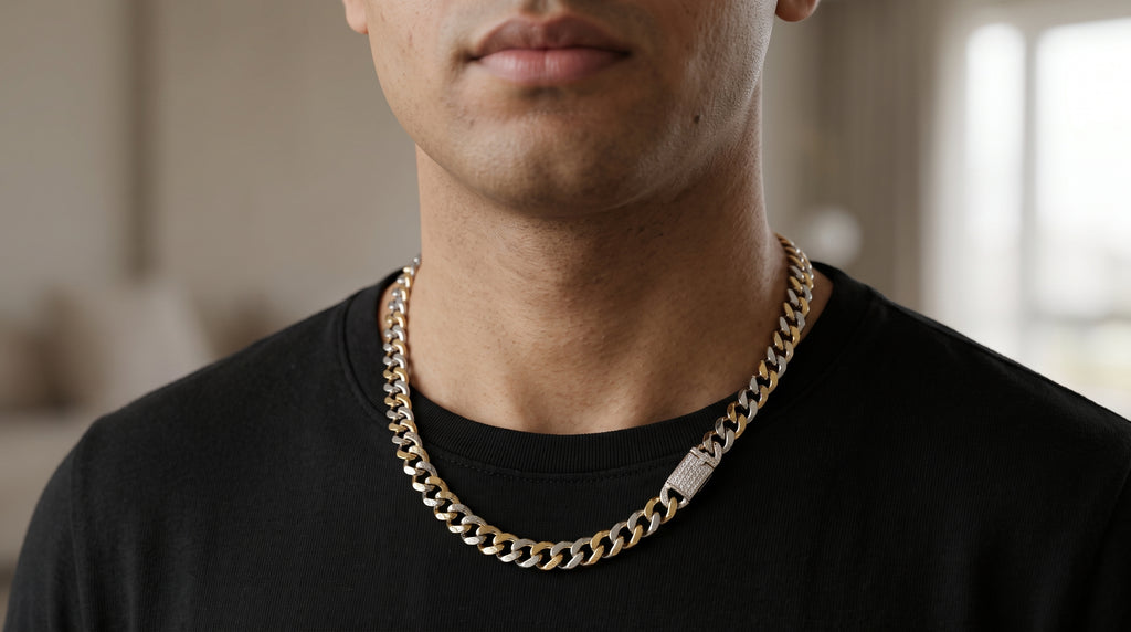 The Two-Tone Cuban Link Chain — Handcrafted Men's Statement
