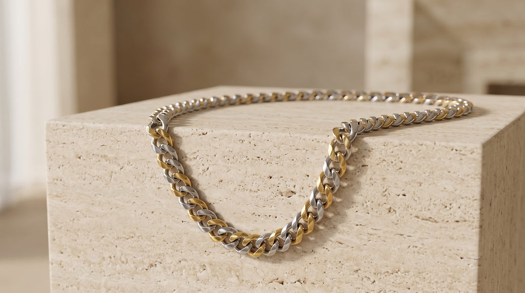 The Two-Tone Cuban Link Chain — Handcrafted Men's Statement