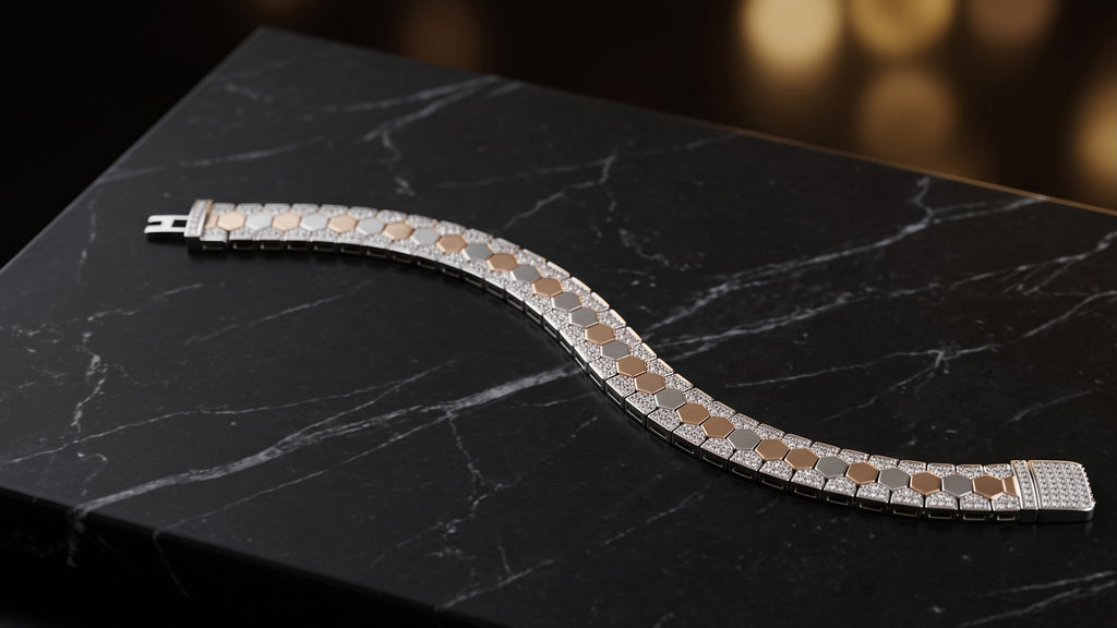 The Signature Two-Tone Link Bracelet — Handcrafted Men's Statement Piece