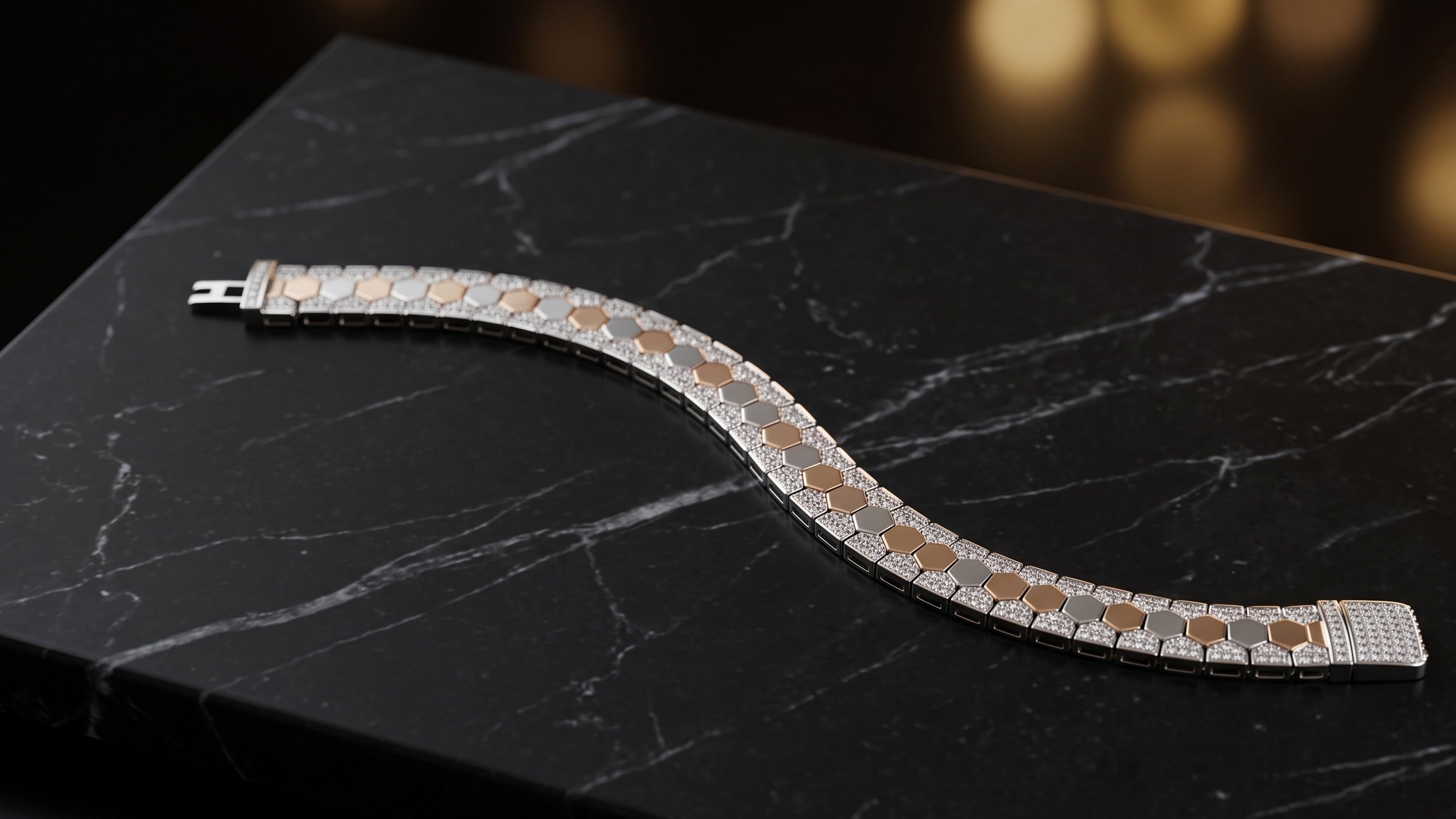 The Signature Two-Tone Link Bracelet — Handcrafted Men's Statement Piece