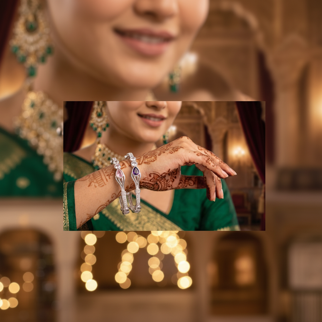 Classic Premium CZ Stone Bangles | Jwelisha
