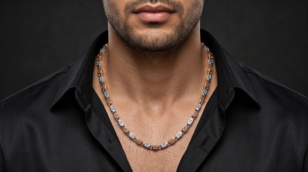 The Two-Tone Cuban Link Chain — Handcrafted Men's Statement