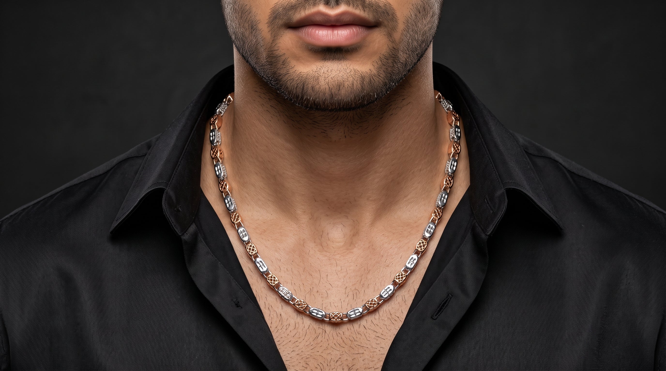 The Two-Tone Cuban Link Chain — Handcrafted Men's Statement