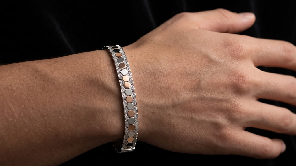 The Signature Two-Tone Link Bracelet — Handcrafted Men's Statement Piece